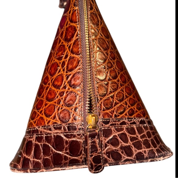 Brahmin Pecan Satchel Crossbody in Crocodile Embossed Leather Honors Collection - Picture 4 of 11